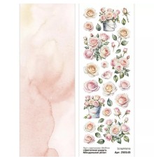 Лист с картинками 10х30 см "Цветочная радуга. Миндальная роза", ScrapMania