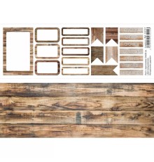 Лист с картинками 10х30 см "Для ежедневника. Натуральное дерево", ScrapMania
