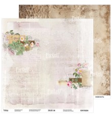 Лист двусторонней бумаги, коллекции "Винтажная рапсодия" 30*30 см, Fantasy