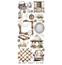 Лист для вырезания, коллекции "Винтажная рапсодия-7" 12*27 см, Fantasy