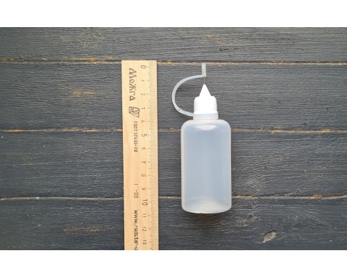 Пластиковая бутылочка для клея с металлическим носиком, 50 мл.