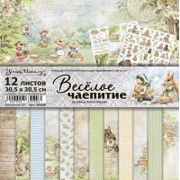 Набор бумаги 30,5*30,5 см "Веселое чаепитие", 12 листов, ScrapMania