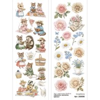 Лист с картинками 10*30 см "Веселое чаепитие. Цветы", ScrapMania