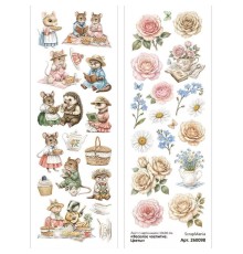 Лист с картинками 10*30 см "Веселое чаепитие. Цветы", ScrapMania