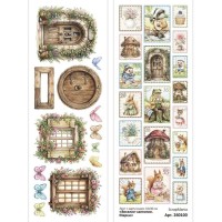 Лист с картинками 10*30 см "Веселое чаепитие. Марки", ScrapMania