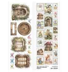 Лист с картинками 10*30 см "Веселое чаепитие. Марки", ScrapMania