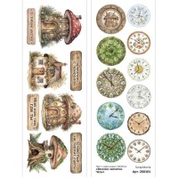 Лист с картинками 10*30 см "Веселое чаепитие. Часы", ScrapMania
