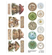 Лист с картинками 10*30 см "Веселое чаепитие. Часы", ScrapMania