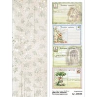 Лист с картинками 10*30 см "Веселое чаепитие. Почтовые карточки", ScrapMania