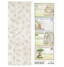 Лист с картинками 10*30 см "Веселое чаепитие. Почтовые карточки", ScrapMania