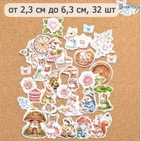 Набор высечек из бумаги "Веселое чаепитие", 32 шт., ScrapMania