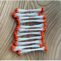 Тычинки "Тыквенные" каплевидные, на белой нити, 1 упаковка (100 пучков)