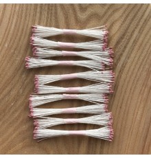 Тычинки "Пыльная роза" мини, на белой нити, 1 пучок