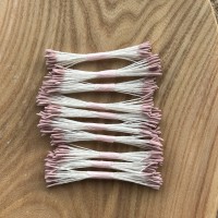 Тычинки "Пыльная роза" удлиненные, на белой нити, 1 упаковка (100 пучков)