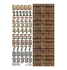 Лист с картинками 10*30 см "Старый архив. Цифры и трубы", ScrapMania