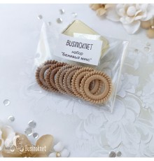 Набор вязаных колечек "Бежевый микс", 6 шт.