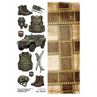 Лист с картинками 10*30 см "Радость Победы. Снаряжение", ScrapMania