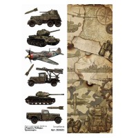 Лист с картинками 10*30 см "Радость Победы. Транспорт", ScrapMania