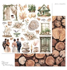 Бумага двусторонняя "День свадьбы. Детали", ScrapMania