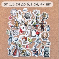 Набор высечек из бумаги "Алиса и Чеширский кот", 47 шт., ScrapMania