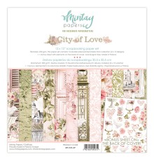 Набор бумаги "City Of Love" 30.5 х 30.5 см., 6 листов, 1/2 полного набора, Mintay paper