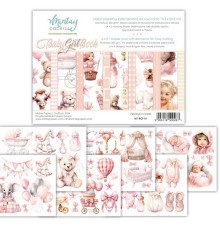 Набор бумаги "Baby Girl Book" 15,2*20,3 см, 1/4 набора, 6 листов, Mintay papers