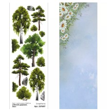 Лист с картинками 10х30 см "Летняя деревня. Лес", ScrapMania