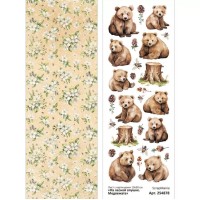 Лист с картинками 10х30 см "На лесной опушке. Медвежата", ScrapMania