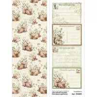 Лист с картинками 10х30 см "На лесной опушке. Почтовые карточки", ScrapMania