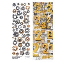 Лист с картинками 10х30 см "Стальное сердце. Шестеренки", ScrapMania