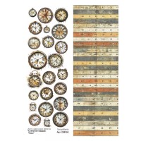 Лист с картинками 10х30 см "Стальное сердце. Часы", ScrapMania