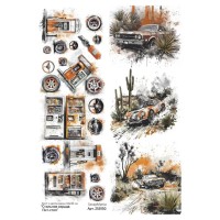 Лист с картинками 10х30 см "Стальное сердце. Пит-стоп", ScrapMania