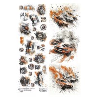Лист с картинками 10х30 см "Стальное сердце. Старт", ScrapMania