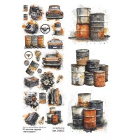 Лист с картинками 10х30 см "Стальное сердце. Автосервис", ScrapMania
