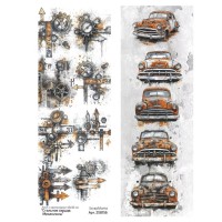 Лист с картинками 10х30 см "Стальное сердце. Механизмы", ScrapMania