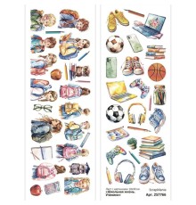 Лист с картинками 10х30 см "Школьная жизнь. Ученики", ScrapMania