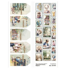 Лист с картинками 10х30 см "Школьная жизнь. Марки", ScrapMania