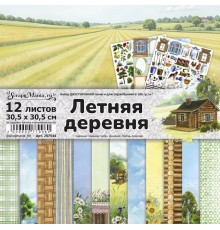   Набор бумаги 30,5*30,5 см "Летняя деревня", 12 листов, ScrapMania
