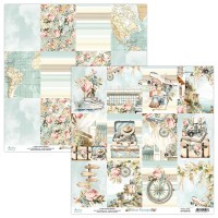 Бумага двусторонняя коллекция "Bon Voyage" 30,5*30,5 см., Mintay papers