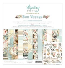 Набор бумаги "Bon Voyage" 30,5*30,5 см, 6 листов, 1/2 полного набора, Mintay paper