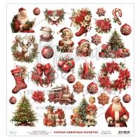 Лист для вырезания "Vintage Christmas Elements" 30,5*30,5 см., Mintay papers