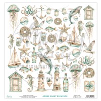Лист для вырезания "Azure Coast Elements" 30,5*30,5 см., Mintay papers