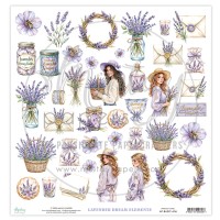 Лист для вырезания "Lavender Dream Elements" 30,5*30,5 см., Mintay papers