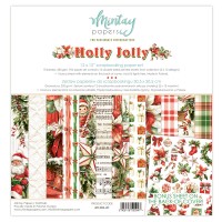 Набор бумаги "Holly Jolly" 30,5*30,5 см, 6 листов, 1/2 полного набора, Mintay paper