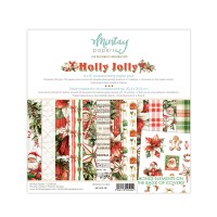 Набор бумаги "Holly Jolly" 20,3*20,3 см, 12 листов, 1/2 полного набора, Mintay paper