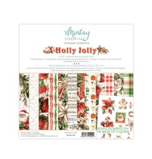 Набор бумаги "Holly Jolly" 20,3*20,3 см, 12 листов, 1/2 полного набора, Mintay paper