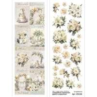 Лист с картинками 10х30 см "Свадебное торжество. Цветы и карточки", ScrapMania