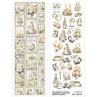 Лист с картинками 10х30 см "Свадебное торжество. Детали и марки", ScrapMania