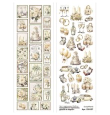Лист с картинками 10х30 см "Свадебное торжество. Детали и марки", ScrapMania