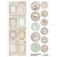 Лист с картинками 10х30 см "Свадебное торжество. Часы и рамки", ScrapMania